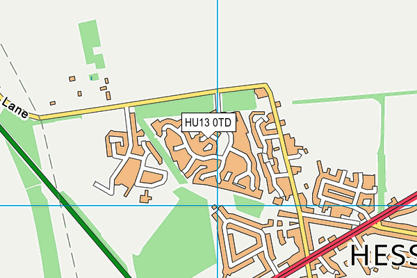 HU13 0TD map - OS VectorMap District (Ordnance Survey)