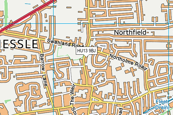 HU13 9BJ map - OS VectorMap District (Ordnance Survey) HU13 9BJ map - OS VectorMap District (Ordnance Survey)