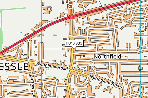 HU13 9BS map - OS VectorMap District (Ordnance Survey) HU13 9BS map - OS VectorMap District (Ordnance Survey)
