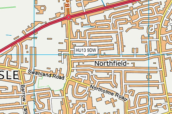 HU13 9DW map - OS VectorMap District (Ordnance Survey) HU13 9DW map - OS VectorMap District (Ordnance Survey)
