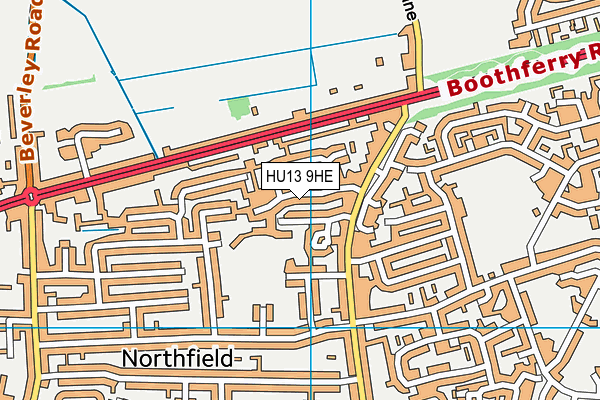 HU13 9HE map - OS VectorMap District (Ordnance Survey) HU13 9HE map - OS VectorMap District (Ordnance Survey)