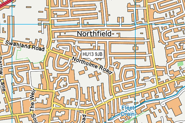 HU13 9JB map - OS VectorMap District (Ordnance Survey) HU13 9JB map - OS VectorMap District (Ordnance Survey)
