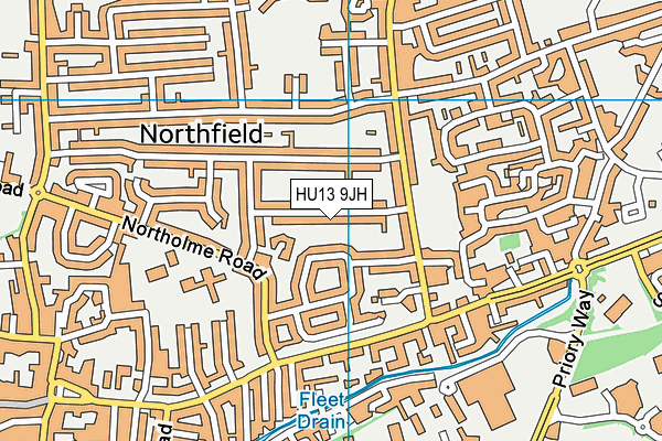 HU13 9JH map - OS VectorMap District (Ordnance Survey)