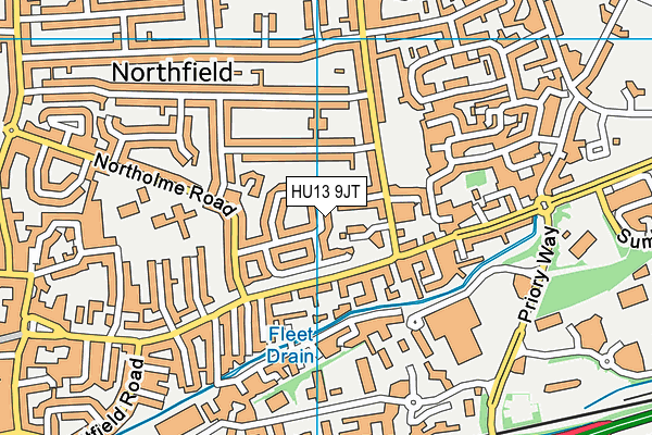 HU13 9JT map - OS VectorMap District (Ordnance Survey)