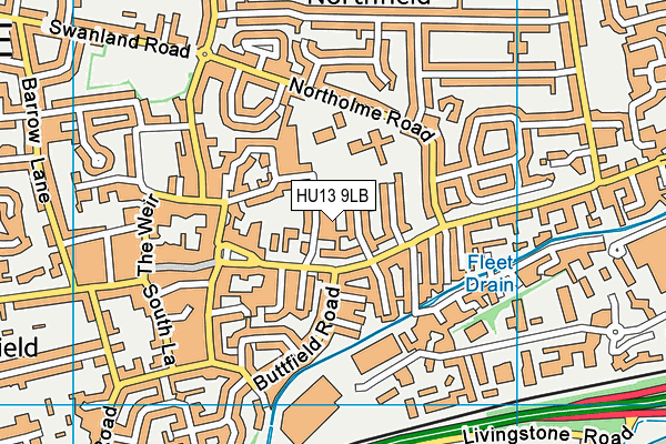 HU13 9LB map - OS VectorMap District (Ordnance Survey) HU13 9LB map - OS VectorMap District (Ordnance Survey)