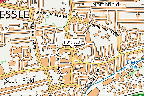 HU13 9LG map - OS VectorMap District (Ordnance Survey) HU13 9LG map - OS VectorMap District (Ordnance Survey)