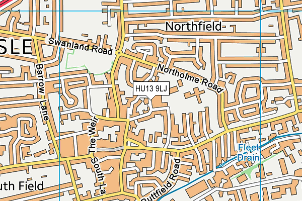 HU13 9LJ map - OS VectorMap District (Ordnance Survey) HU13 9LJ map - OS VectorMap District (Ordnance Survey)