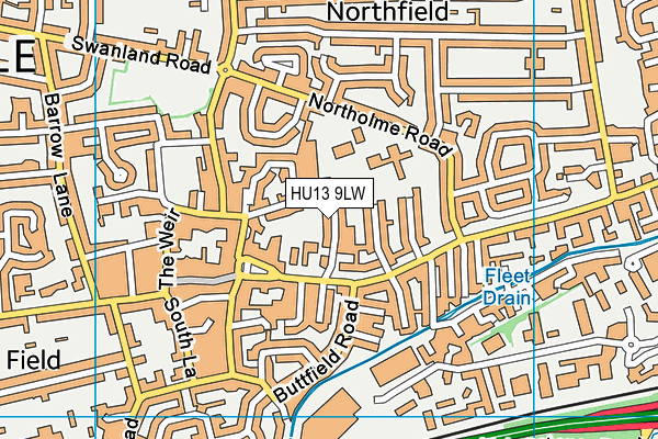 HU13 9LW map - OS VectorMap District (Ordnance Survey)