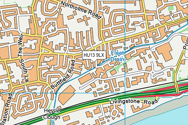 HU13 9LX map - OS VectorMap District (Ordnance Survey) HU13 9LX map - OS VectorMap District (Ordnance Survey)