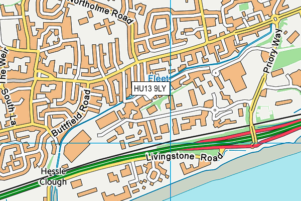 HU13 9LY map - OS VectorMap District (Ordnance Survey)