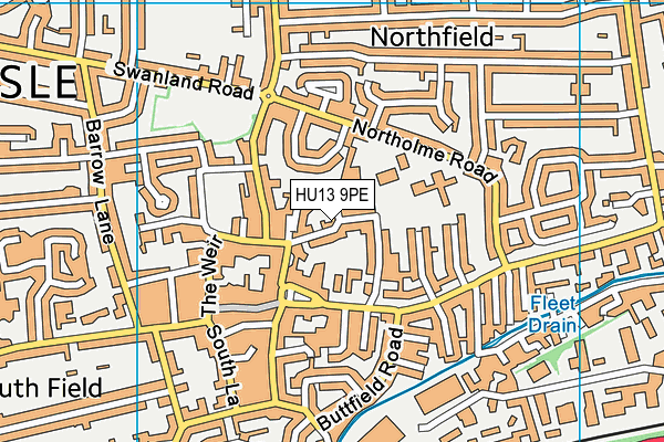HU13 9PE map - OS VectorMap District (Ordnance Survey) HU13 9PE map - OS VectorMap District (Ordnance Survey)