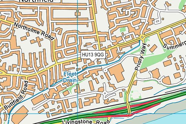HU13 9QG map - OS VectorMap District (Ordnance Survey)