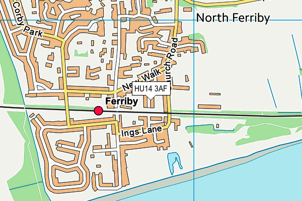 HU14 3AF map - OS VectorMap District (Ordnance Survey)
