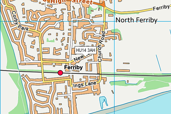 HU14 3AH map - OS VectorMap District (Ordnance Survey)