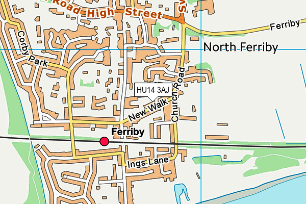 HU14 3AJ map - OS VectorMap District (Ordnance Survey)