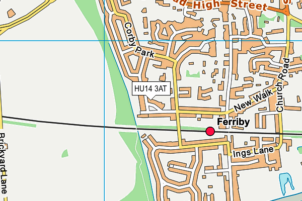 HU14 3AT map - OS VectorMap District (Ordnance Survey)