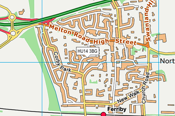 HU14 3BG map - OS VectorMap District (Ordnance Survey)