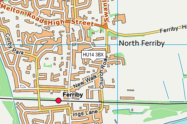 HU14 3BX map - OS VectorMap District (Ordnance Survey) HU14 3BX map - OS VectorMap District (Ordnance Survey)