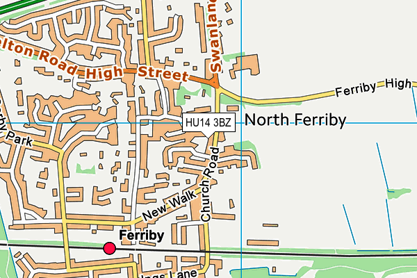 HU14 3BZ map - OS VectorMap District (Ordnance Survey)