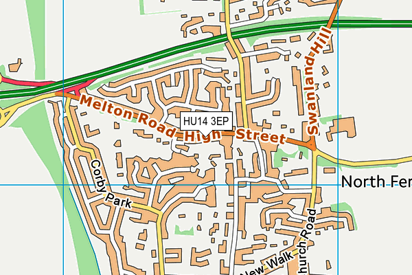 HU14 3EP map - OS VectorMap District (Ordnance Survey)