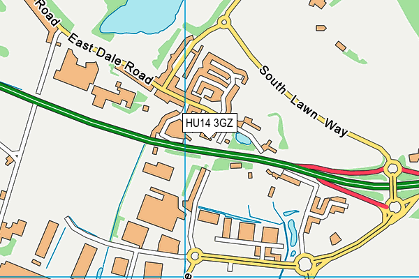 HU14 3GZ map - OS VectorMap District (Ordnance Survey) HU14 3GZ map - OS VectorMap District (Ordnance Survey)