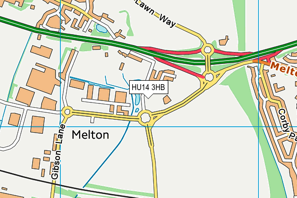 HU14 3HB map - OS VectorMap District (Ordnance Survey)