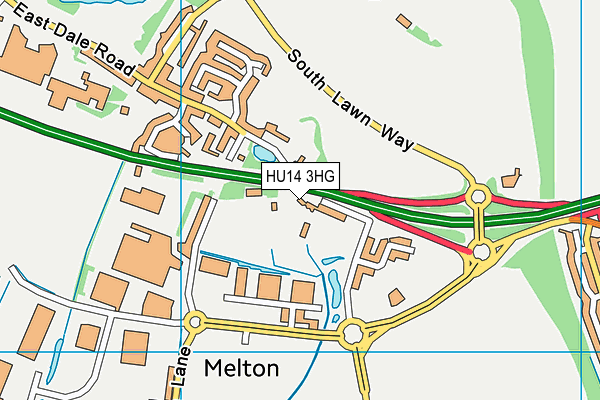 HU14 3HG map - OS VectorMap District (Ordnance Survey)
