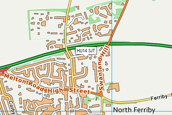 HU14 3JT map - OS VectorMap District (Ordnance Survey)