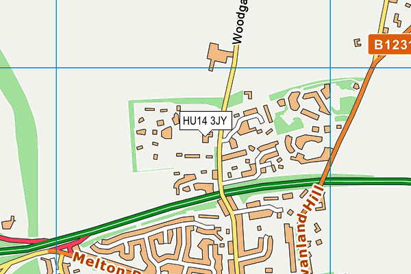 HU14 3JY map - OS VectorMap District (Ordnance Survey)