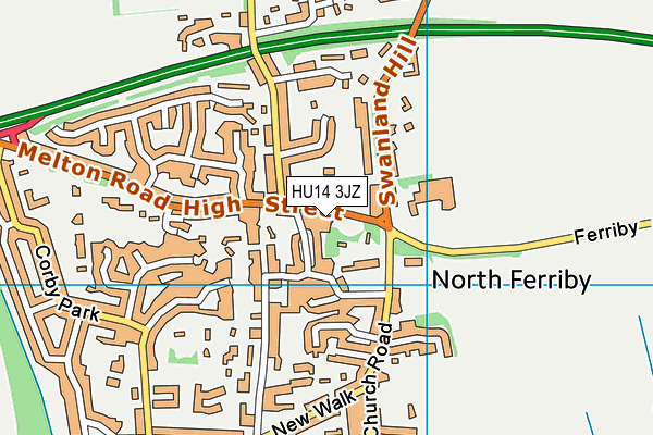 HU14 3JZ map - OS VectorMap District (Ordnance Survey) HU14 3JZ map - OS VectorMap District (Ordnance Survey)