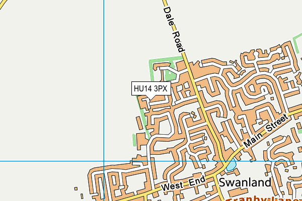 HU14 3PX map - OS VectorMap District (Ordnance Survey)