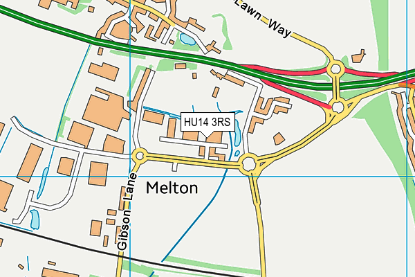 HU14 3RS map - OS VectorMap District (Ordnance Survey)