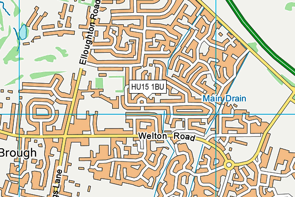 HU15 1BU map - OS VectorMap District (Ordnance Survey)