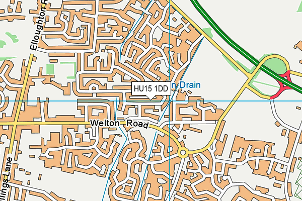 HU15 1DD map - OS VectorMap District (Ordnance Survey) HU15 1DD map - OS VectorMap District (Ordnance Survey)