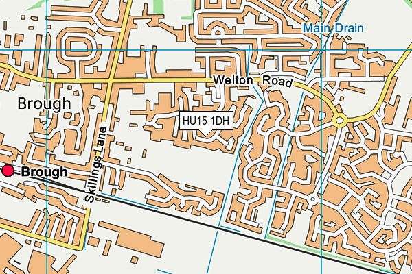 HU15 1DH map - OS VectorMap District (Ordnance Survey)