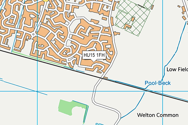 HU15 1FH map - OS VectorMap District (Ordnance Survey)