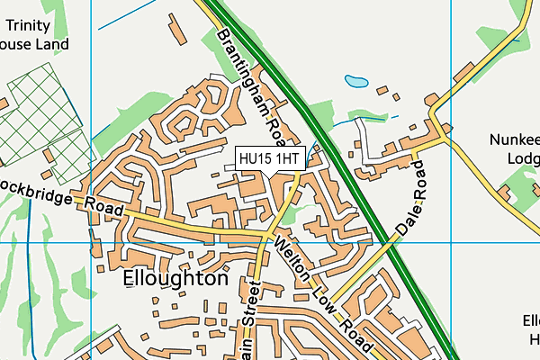 HU15 1HT map - OS VectorMap District (Ordnance Survey)