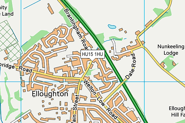 HU15 1HU map - OS VectorMap District (Ordnance Survey)