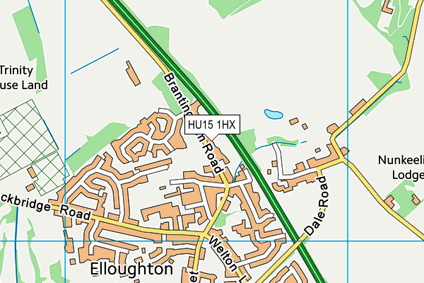 HU15 1HX map - OS VectorMap District (Ordnance Survey)