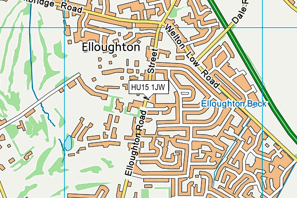 HU15 1JW map - OS VectorMap District (Ordnance Survey) HU15 1JW map - OS VectorMap District (Ordnance Survey)