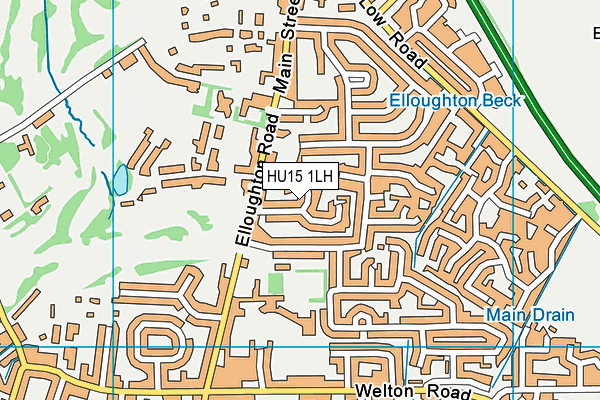 HU15 1LH map - OS VectorMap District (Ordnance Survey) HU15 1LH map - OS VectorMap District (Ordnance Survey)