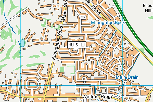 HU15 1LJ map - OS VectorMap District (Ordnance Survey)