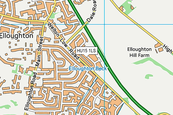 HU15 1LS map - OS VectorMap District (Ordnance Survey) HU15 1LS map - OS VectorMap District (Ordnance Survey)