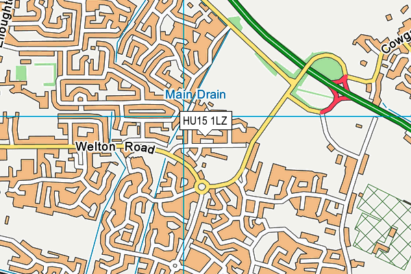 HU15 1LZ map - OS VectorMap District (Ordnance Survey) HU15 1LZ map - OS VectorMap District (Ordnance Survey)