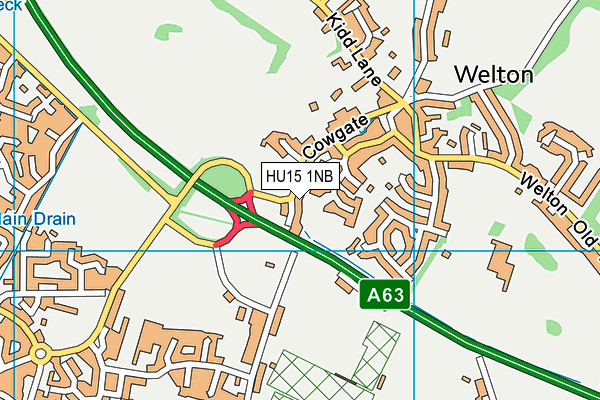 HU15 1NB map - OS VectorMap District (Ordnance Survey)