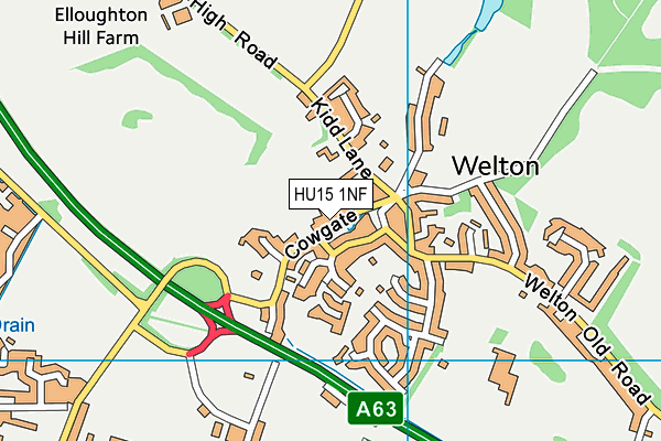 HU15 1NF map - OS VectorMap District (Ordnance Survey) HU15 1NF map - OS VectorMap District (Ordnance Survey)