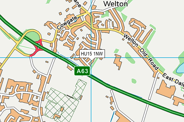 HU15 1NW map - OS VectorMap District (Ordnance Survey)