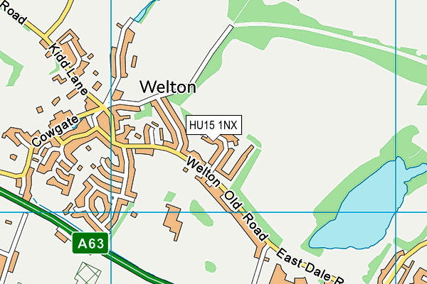 HU15 1NX map - OS VectorMap District (Ordnance Survey)