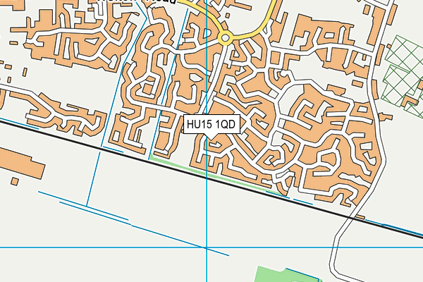 HU15 1QD map - OS VectorMap District (Ordnance Survey)