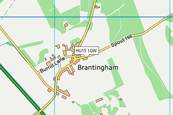 HU15 1QW map - OS VectorMap District (Ordnance Survey)